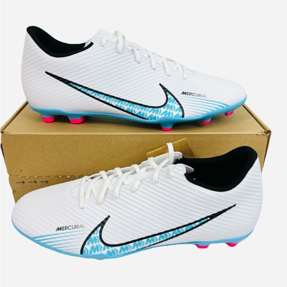 Nike Other - Nike Mercurial Vapor 15 Club FG Cleats Shoes White/Blue DJ5963-146 Men’s Size 12